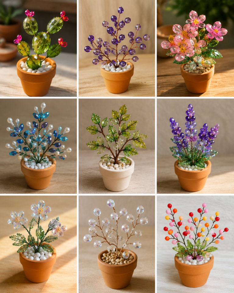 Vasinhos de Flores em Miniatura Adornados com P&eacute;rolas e Joias: Ideias Delicadas vasinhos de flores em miniatura adornados com perolas e joias