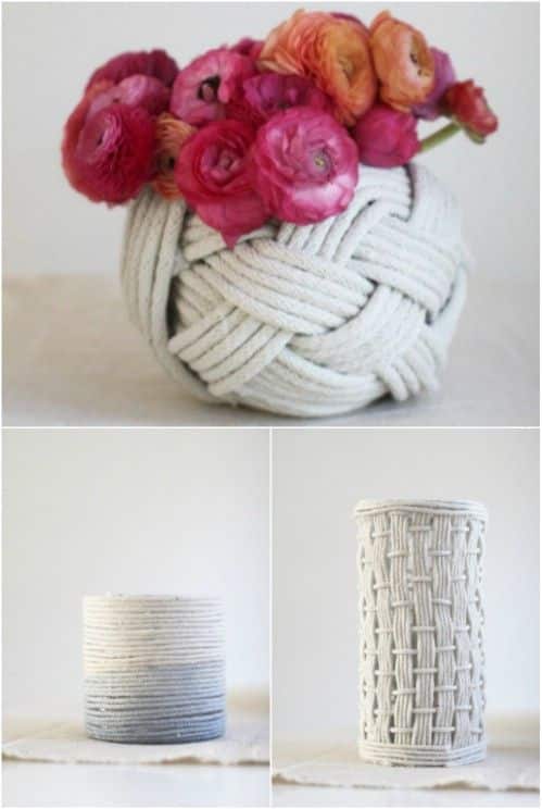vaso decorativo feito com cordas 4
