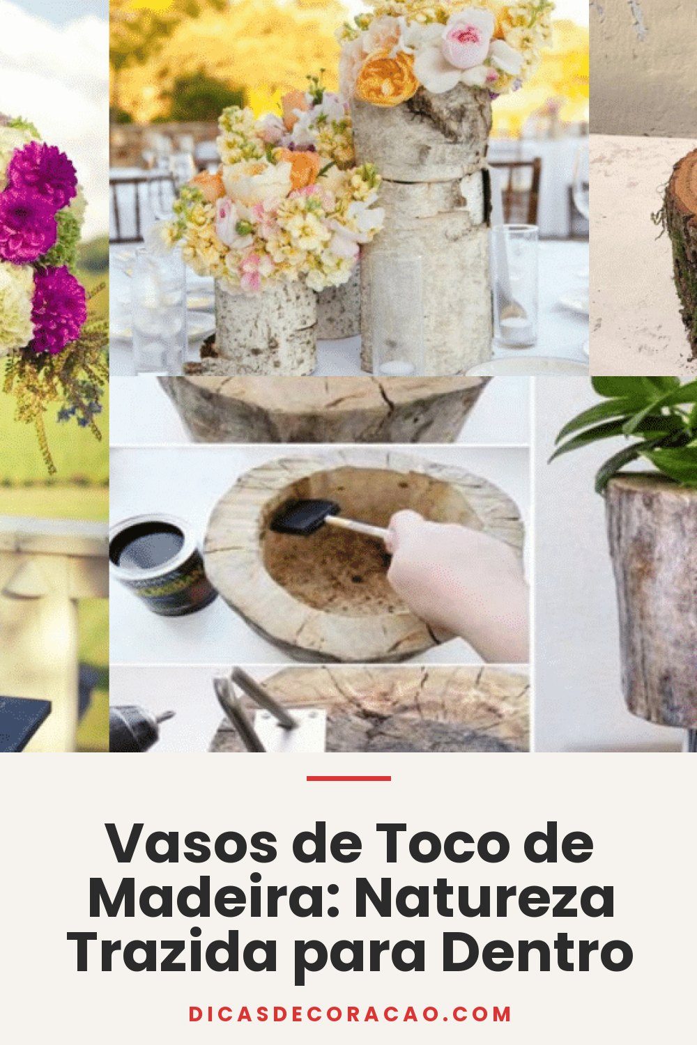 Vasos de Toco de Madeira: Natureza Trazida para Dentro