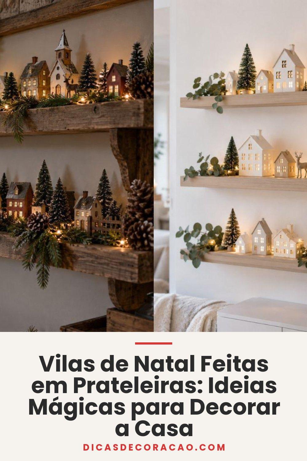 Vilas de Natal Feitas em Prateleiras: Ideias Mágicas para Decorar a Casa
